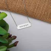 Load image into Gallery viewer, Aaralyn Necklace – Custom Name Horizontal Bar Necklace for Women

