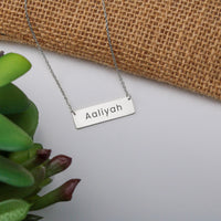 Load image into Gallery viewer, Aaliyah Necklace – Custom Name Horizontal Bar Necklace for Women
