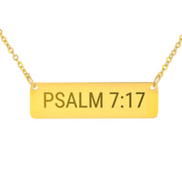 Load image into Gallery viewer, Psalm 7_17 Bible Verse Bar Necklace - Thankful Christian Jewelry for Her
