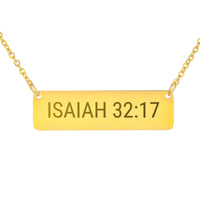 Load image into Gallery viewer, Isaiah 32:17 Necklace - Dainty Peace Bible Scripture Pendant, Self Care Gift
