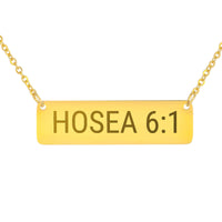 Load image into Gallery viewer, Hosea 6_1 Bible Verse Bar Necklace - Healing Scripture Gift for Nurse
