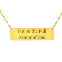 Load image into Gallery viewer, Put on the Full Armor of God Bar Necklace - Deployment Gift, Ephesians 6:11 Protection Religious Pendant

