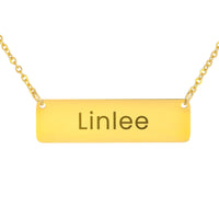 Load image into Gallery viewer, Linlee Necklace – Personalized Name Chain - Custom Horizontal Bar Necklace for Women
