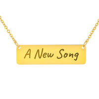 Load image into Gallery viewer, A New Song Bar Necklace, Psalm 40:3 Praise Religious Jewelry for Women

