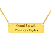 Load image into Gallery viewer, Mount Up with Wings as Eagles Bar Necklace, Strength Bible Verse Jewelry Isaiah 40:31 - Encouragement Gift
