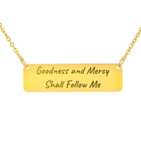 Load image into Gallery viewer, Goodness and Mercy Shall Follow Me Necklace, Blessing Bible Pendant Psalm 23:6 - Gift for Daughter
