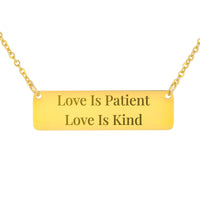 Load image into Gallery viewer, Love Is Patient Love Is Kind Necklace - Gift for Girlfriend, 1 Corinthians 13:4 Bible Jewelry
