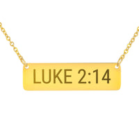 Load image into Gallery viewer, Luke 2:14 Necklace - Dainty Peace Bible Scripture Pendant, Calming Gift for Her
