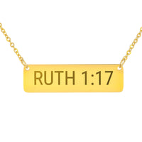 Load image into Gallery viewer, Ruth 1:17 Engraved Necklace - Bridal Gift, Minimalist Wedding Bible Pendant
