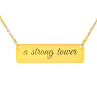 Load image into Gallery viewer, A Strong Tower Necklace - Protection Bible Scripture Jewelry, Proverbs 18_10 Military Wife Gift
