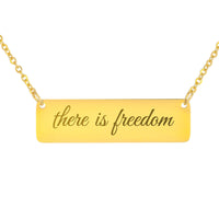 Load image into Gallery viewer, There Is Freedom Engraved Necklace - Baptism Gift, 2 Corinthians 3:17 Salvation Bible Verse Pendant
