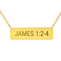 Load image into Gallery viewer, James 1_2-4 Bible Verse Bar Necklace - Perseverance Religious Gift for Mom
