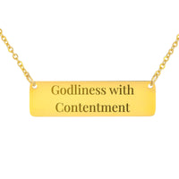Load image into Gallery viewer, Godliness with Contentment Necklace - Thankful Bible Jewelry, 1 Timothy 6:6 Volunteer Appreciation Gift

