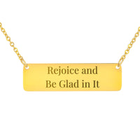 Load image into Gallery viewer, Rejoice and Be Glad in It Engraved Necklace - Psalm 118_24, Dainty Joy Scripture Pendant for Women
