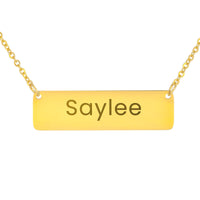 Load image into Gallery viewer, Saylee Necklace – Personalized Name Chain - Custom Horizontal Bar Necklace for Women
