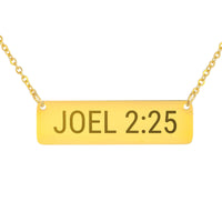 Load image into Gallery viewer, Joel 2:25 Horizontal Bar Necklace - New Beginnings Religious Jewelry, Retirement Gift
