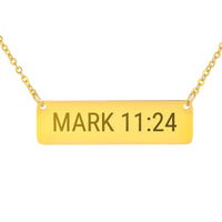 Load image into Gallery viewer, Mark 11:24 Bar Necklace - Faith Religious Pendant for Daughter
