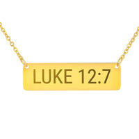 Load image into Gallery viewer, Luke 12_7 Necklace - Comfort Gift for Her, Courage Scripture Pendant
