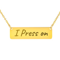 Load image into Gallery viewer, I Press on Necklace, Philippians 3:14 Perseverance Religious Gift for Her
