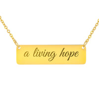 Load image into Gallery viewer, A Living Hope Bar Necklace - 1 Peter 1:3 Scripture Jewelry, Graduation Gift
