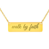 Load image into Gallery viewer, Walk by Faith Necklace, 2 Corinthians 5:7 Religious Jewelry for Her

