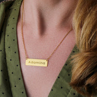 Load image into Gallery viewer, Adamina Necklace – Custom Name Horizonal Bar Necklace for Women
