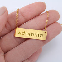 Load image into Gallery viewer, Adamina Necklace – Custom Name Horizonal Bar Necklace for Women
