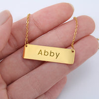 Load image into Gallery viewer, Abby Necklace – Custom Name Horizontal Bar Necklace for Women
