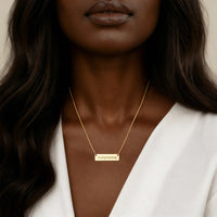 Load image into Gallery viewer, Adamina Necklace – Custom Name Horizonal Bar Necklace for Women
