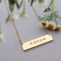 Load image into Gallery viewer, Aanya Necklace – Personalized Horizontal Bar Necklace for Women

