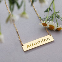 Load image into Gallery viewer, Adamina Necklace – Custom Name Horizonal Bar Necklace for Women
