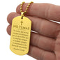No Temas Que Yo Soy Contigo Isaías 41_10 Collar Placa Militar, Versículo Bíblico