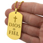 Dios Es Fiel Collar Placa Militar, Frase Cristiana de Ánimo, Regalos Cristianos Para Hombre