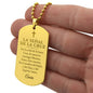 Por la Señal de la Santa Cruz Collar Placa Militar, Oración Católica Grabada en Español