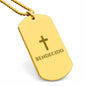 Bendecido Collar Placa Militar Grabado, Frase Cristiana, Regalos Cristianos Para Hombre