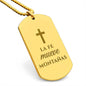 La Fe Mueve Montañas Collar Placa Militar, Frase Cristiana Grabada, Regalos Cristianos