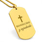 Bendecido y Agradecido Collar Placa Militar, Regalos Cristianos Para Hombre