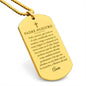 Padre Nuestro Collar Placa Militar, Oración en Español Grabada, Regalos Cristianos Para Hombre