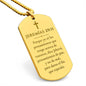 Jeremías 29_11 Pensamientos de Paz Collar Placa Militar, Regalo Cristiano de Graduación