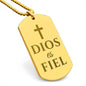 Dios Es Fiel Collar Placa Militar, Frase Cristiana de Ánimo, Regalos Cristianos Para Hombre