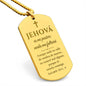 Jehová Es Mi Pastor Salmo 23 Collar Placa Militar, Versículo Bíblico, Regalos Cristianos