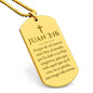 Juan 3_16 Collar Placa Militar, Porque de Tal Manera Amó Dios al Mundo, Regalo Cristiano