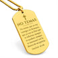 No Temas Que Yo Soy Contigo Isaías 41_10 Collar Placa Militar, Versículo Bíblico