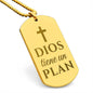 Dios Tiene un Plan Collar Placa Militar, Frase Cristiana de Ánimo, Regalos Cristianos