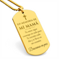 En Memoria de Mi Mamá Collar Placa Militar, Recuerdo de Mamá en el Cielo, Regalo de Condolencia
