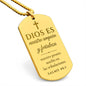 Dios Es Nuestro Amparo y Fortaleza Salmo 46_1, Collar Placa Militar Cristiano