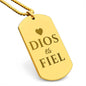 Dios Es Fiel Collar Para Mujer, Placa Militar Grabada, Regalos Cristianos Para Mujer