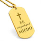 Fe Más Grande Que el Miedo Collar Placa Militar, Regalos Cristianos Para Hombre