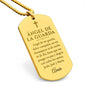 Ángel de la Guarda Collar Placa Militar, Oración Ángel de Mi Guarda, Regalo Católico
