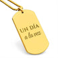 Un Día a la Vez Collar Placa Militar Grabado, Regalo de Sobriedad y Recuperación en Español